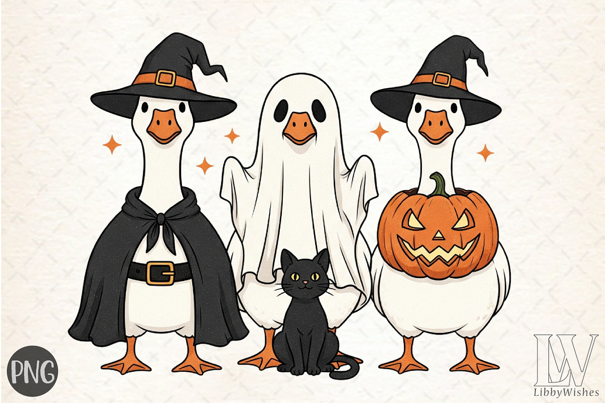 Halloween Goose PNG, Boo Ghost Goose, an Illustration by Libby Wishes (Photo 1 of 6)