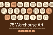 Warehouse Icon Art Set, an Outline Icon by Prosymbols (Thumbnail 1 of 7)
