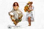 Sunflower Beauties Complete Cliparts, a Person Illustration by ThatsDesignArt (Thumbnail 8 of 16)