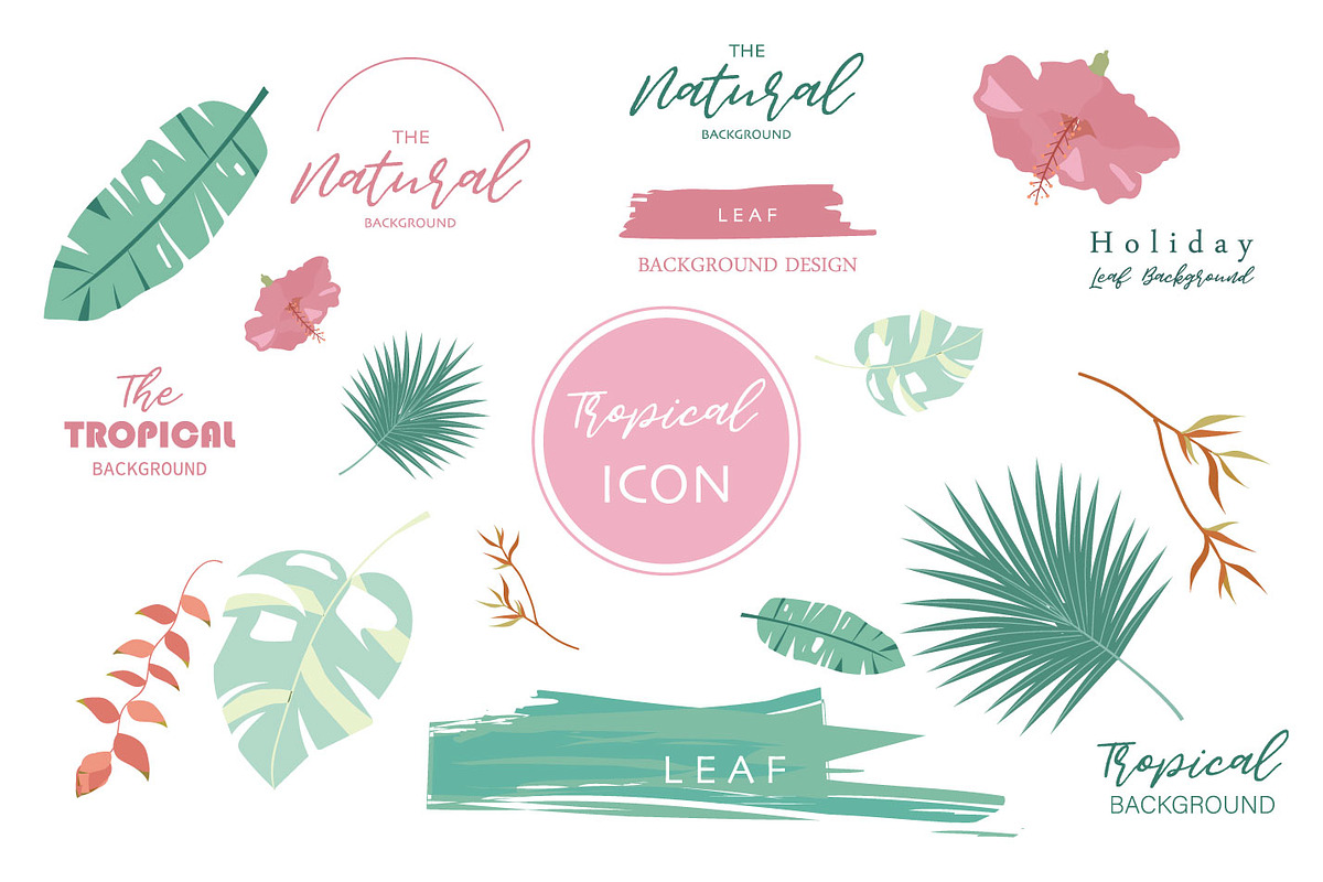 12 cute tropical design cards2#, a Card Template by Piixypeach (Photo 3 of 3)