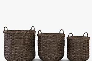 Wicker Basket 07 Walnut Brown Color