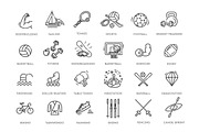 Sports icons set, an Outline Icon by Tettygreen (Thumbnail 2 of 2)