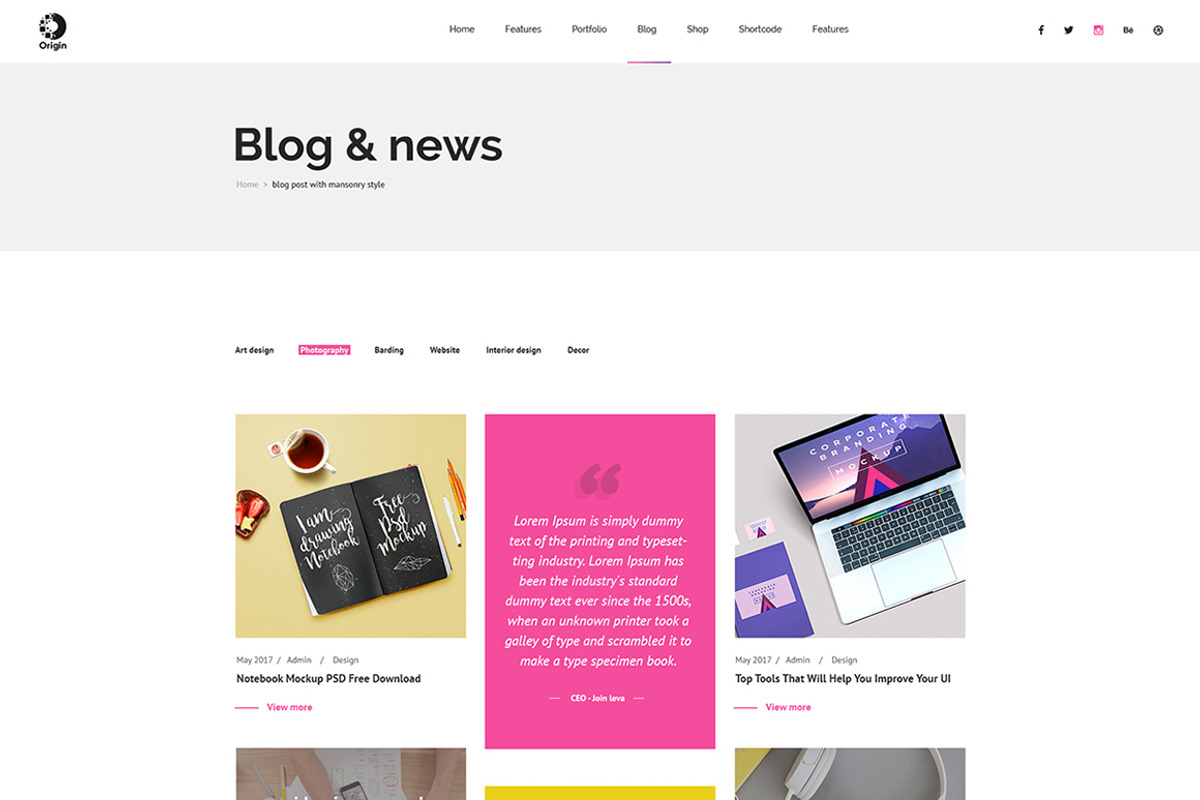 Orgin - Minimal and Creative PSD, a Templates & Theme by Knighthemes (Photo 4 of 7)