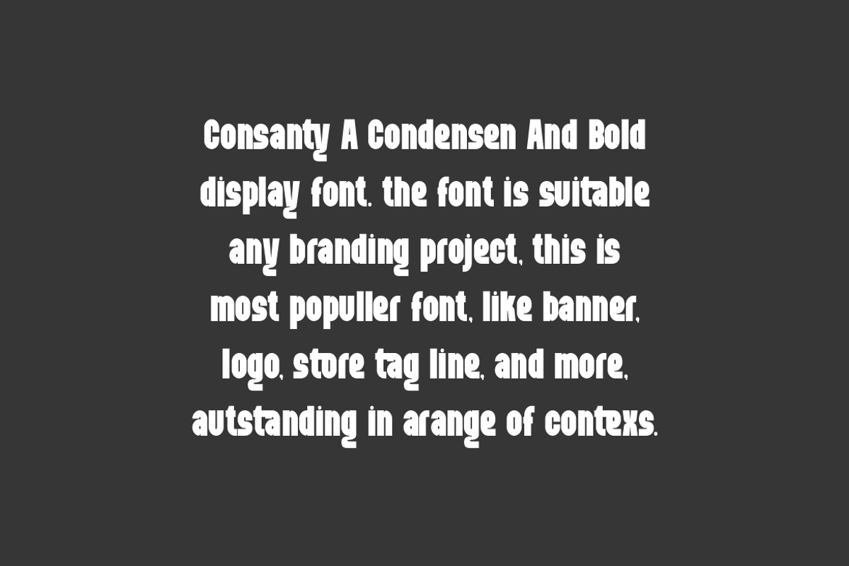 Consanty - Condensed Font, a Sans Serif Font by Iqsiart Studio (Photo 2 of 7)