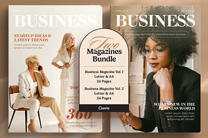 Bundle of Two Business Magazines, a Magazine Template by Creatif Foundry