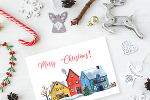 Watercolor Holiday.Christmas Clipart