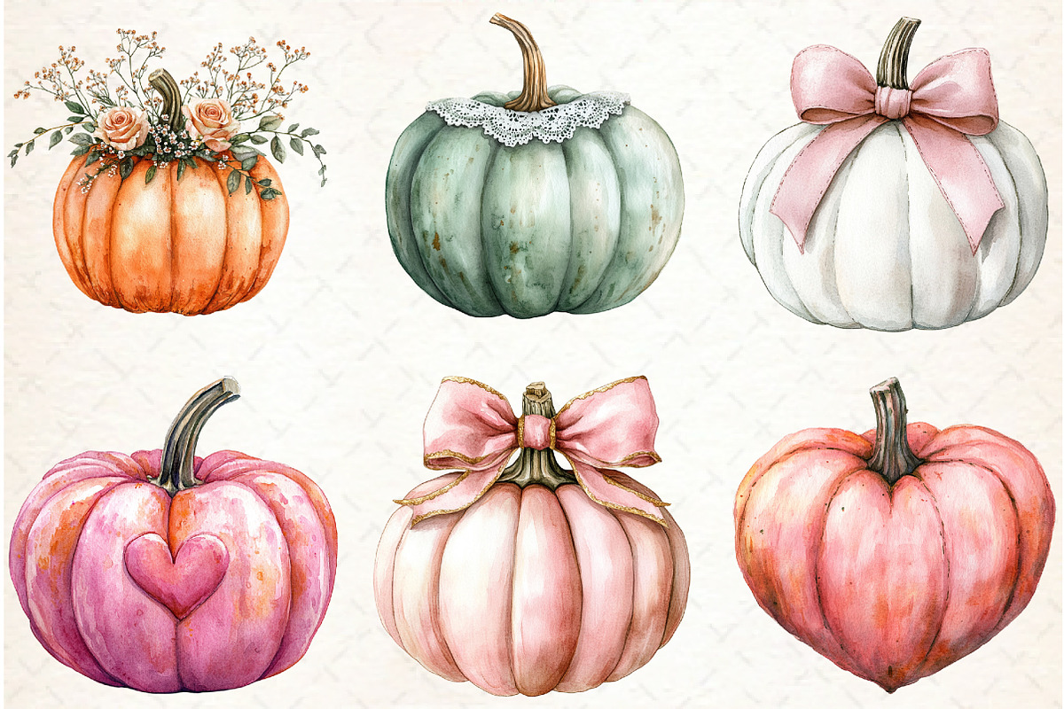 Coquette Pumpkin Clipart, an Illustration by Libby Wishes (Photo 7 of 7)