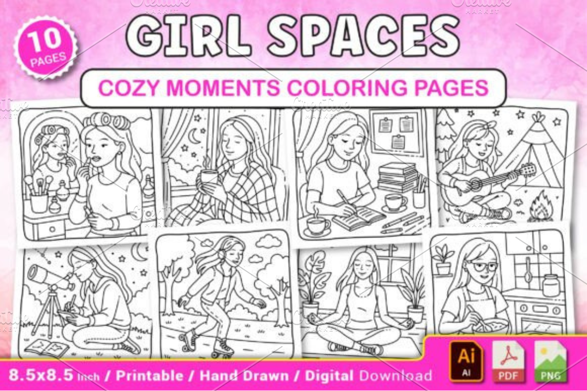 Girl Spaces Cozy Moments, a Decorative Illustration by Ink Gallery (Photo 1 of 4)