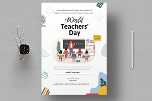 World Teachers Day, a Flyer Template by MightyDesign