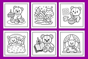 Cozy Routine Kawaii Bear Coloring, a Decorative Illustration by Coco Bloom (Thumbnail 3 of 5)