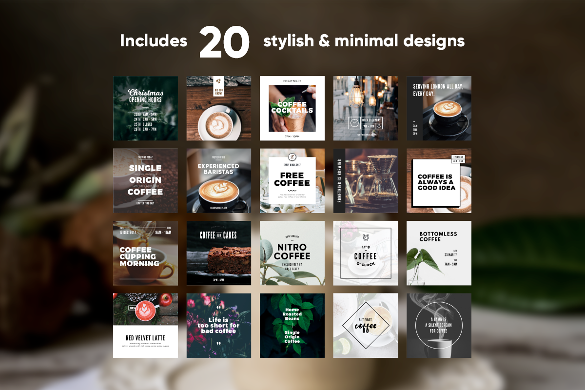 Cafe Edition Social Media Kit, a Social Media Template by TypeFairy (Photo 2 of 4)