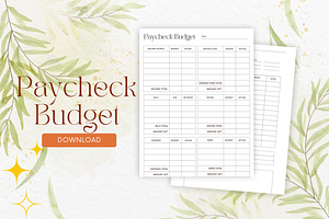 Paycheck Budget Planner Canva PDF