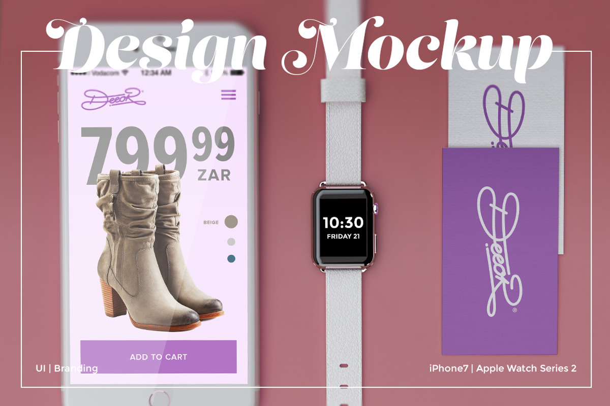 UI/Branding Design Mockup, a Product Mockup by illustrated (Photo 4 of 5)