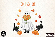Cozy Season Png,Ghost Cat Png, an Illustration by DreamCafeArt (Thumbnail 1 of 7)