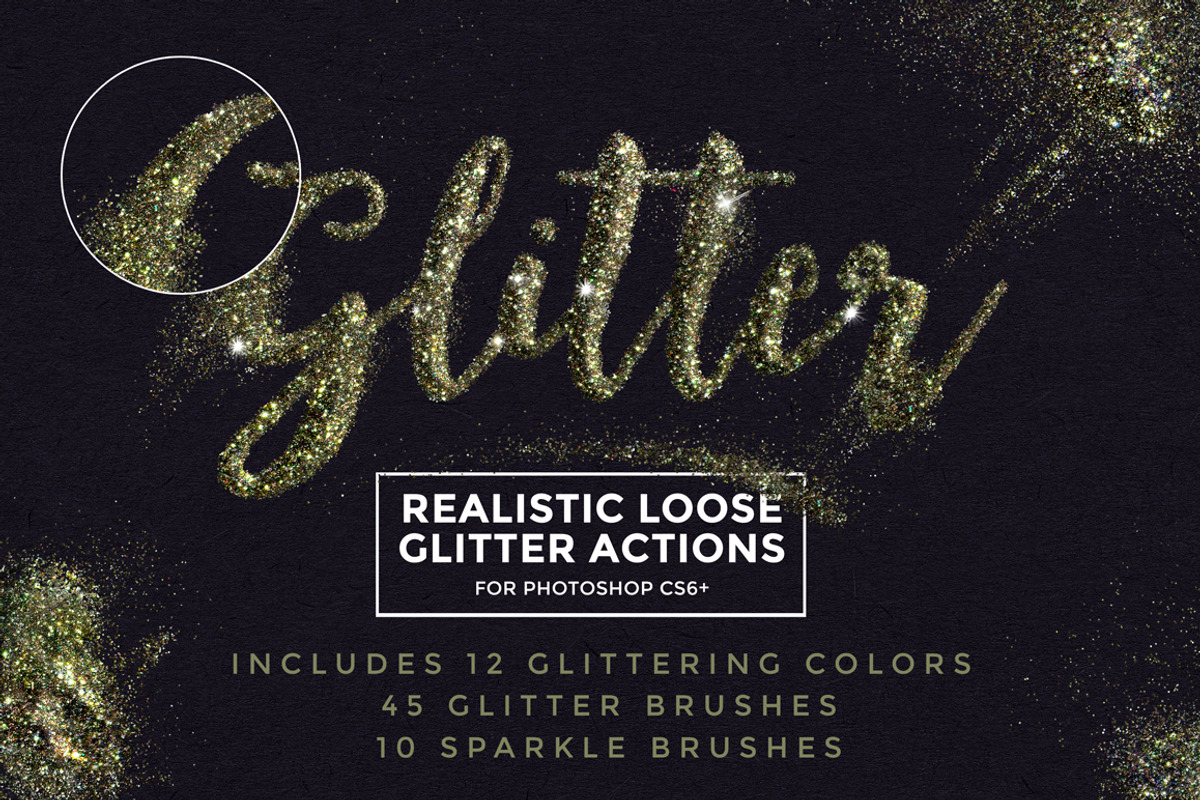 Loose Glitter Photoshop Actions, an Action Add-On by Designdell (Photo 1 of 4)