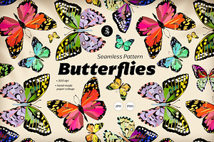 Butterflies Seamless Pattern