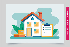 House checklist with package, an Illustration by Tanuart
