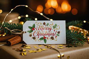 Christmas Gift Tag Mockup, a Product Mockup by Designer Dude