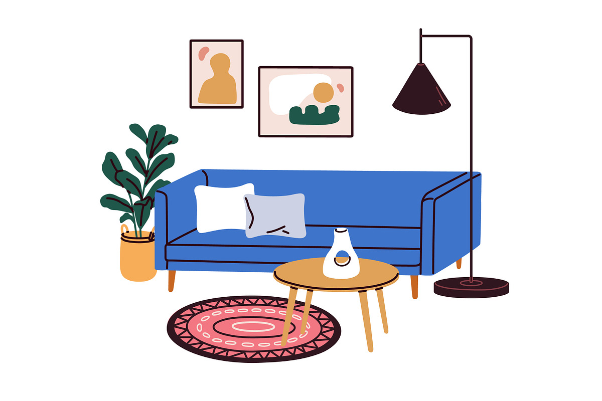 Living room, bedroom interior design, an Object Illustration by Good Studio (Photo 5 of 8)