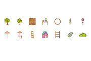 Doodle Garden Illustration Set, an Object Illustration by studiogstock (Thumbnail 3 of 3)