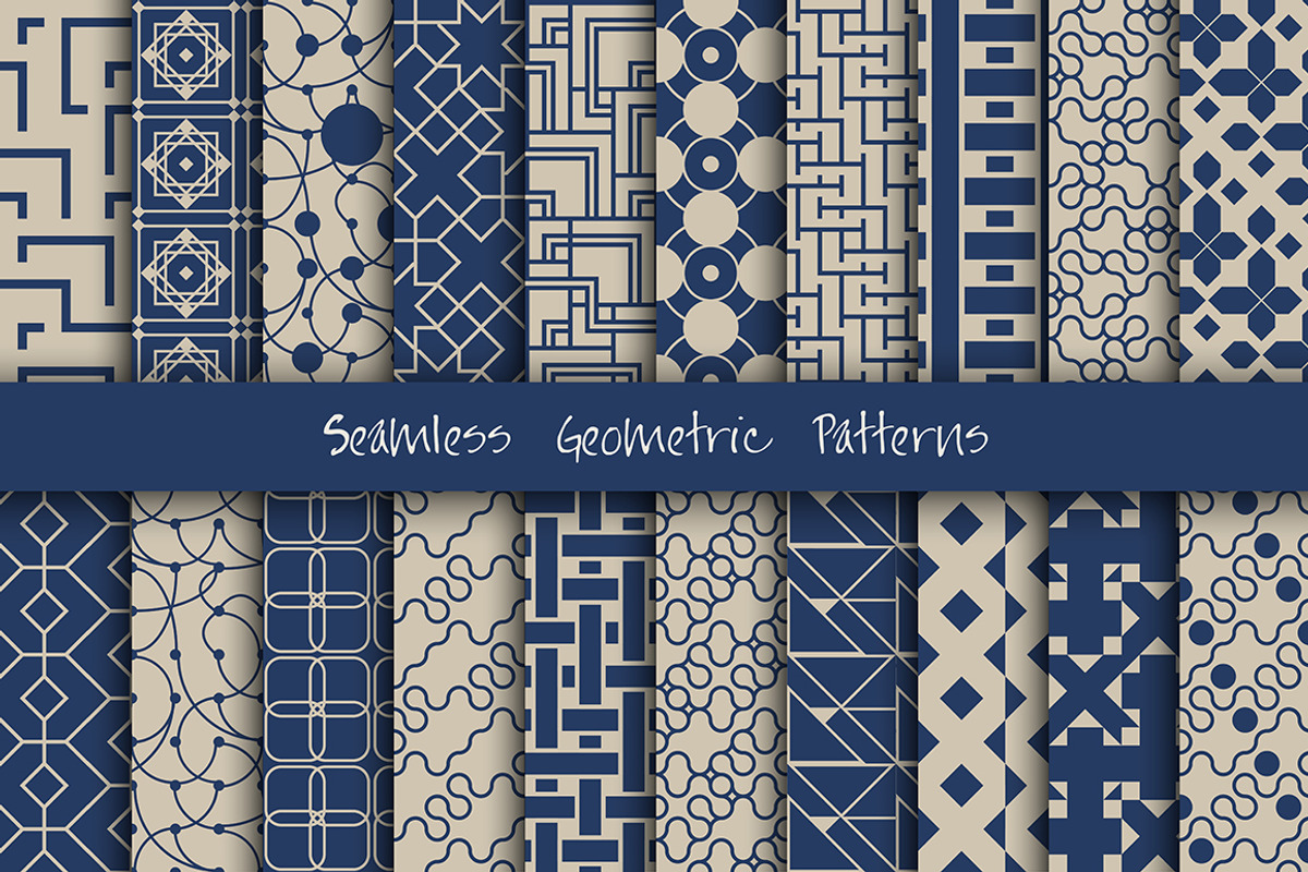 Seamless Geometric Patterns, a Graphic by GalaStudio