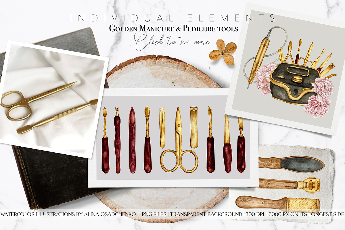 Manicure & Pedicure Collection, an Object Illustration by CrystalinaShop (Photo 3 of 12)