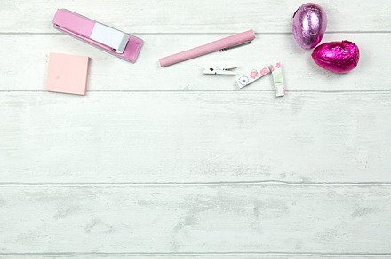 Pink Theme Easter Desktop White Wood, a Background Photo by Foxery Digital