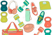 Fitness Girl Clipart, a Sport Illustration by GlamArtZhanna (Thumbnail 2 of 3)