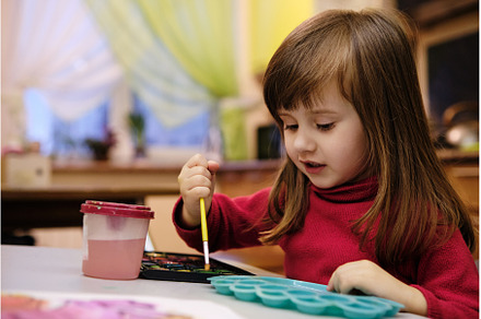 Little girl painting with water, an Arts & Entertainment Photo by Rohan Photography