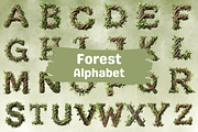 Forest Alphabet Sublimation Clipart, a Decorative Illustration by Dizzy Art Studio (Thumbnail 1 of 2)
