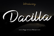 Dacilla Script, a Script Font by Crenadhif Studio (Thumbnail 1 of 15)