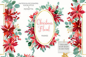 Christmas Flowers. Watercolors