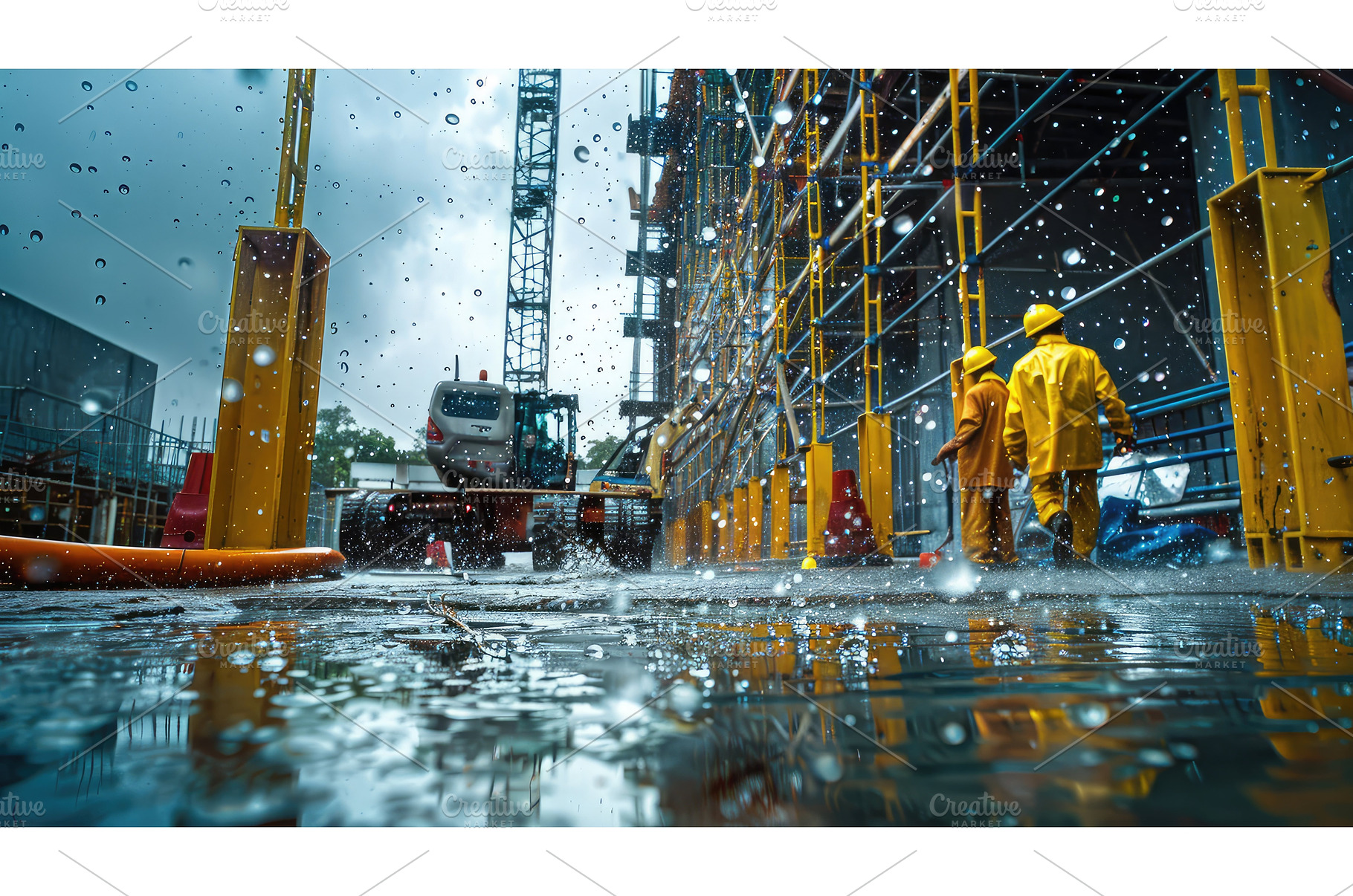 concrete construction rain ai, a Background Photo by pikepicture ...