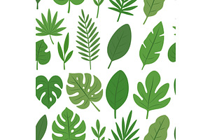 Seamless tropical leaf pattern. Flat, an Illustration by GraphiShop