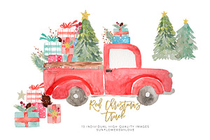 Christmas Truck Invitation Clipart