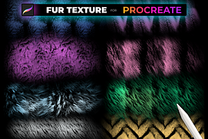 55 FUR TEXTURE Brushes For PROCREATE