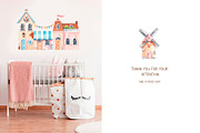 My little town. Watercolor clipart, a Decorative Illustration by VerAna (Thumbnail 11 of 11)