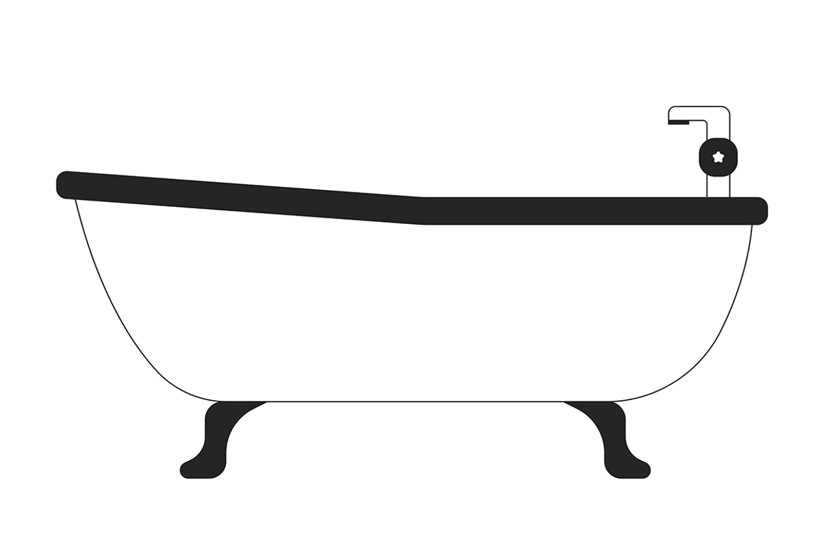 Bathtub with faucet in bathroom, an Object Illustration by IMG visuals characters