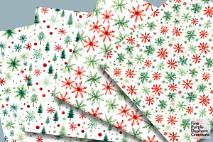 Christmas Watercolor Snowflakes