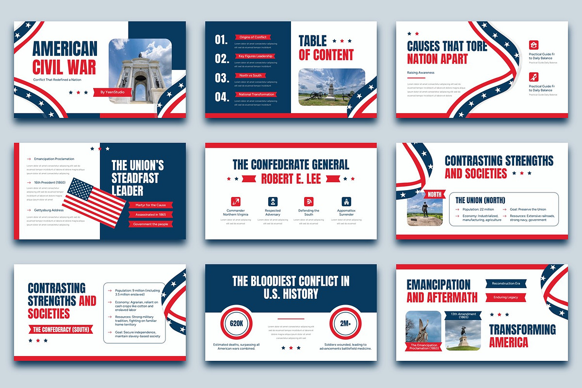American Civil War Presentation, a Presentation Template by BumbleGraph Studio (Photo 5 of 5)