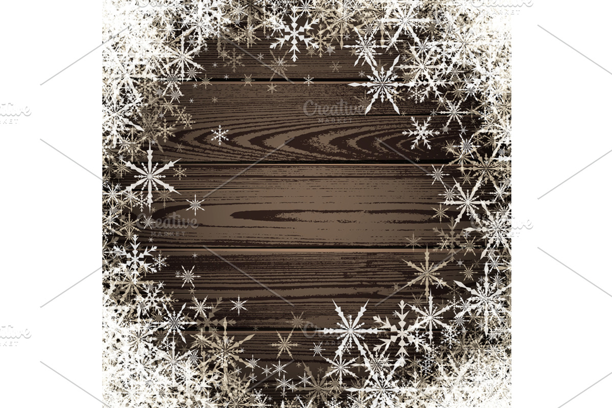 Wooden texture set with snowflakes, a Decorative Illustration by Vjom (Photo 5 of 6)
