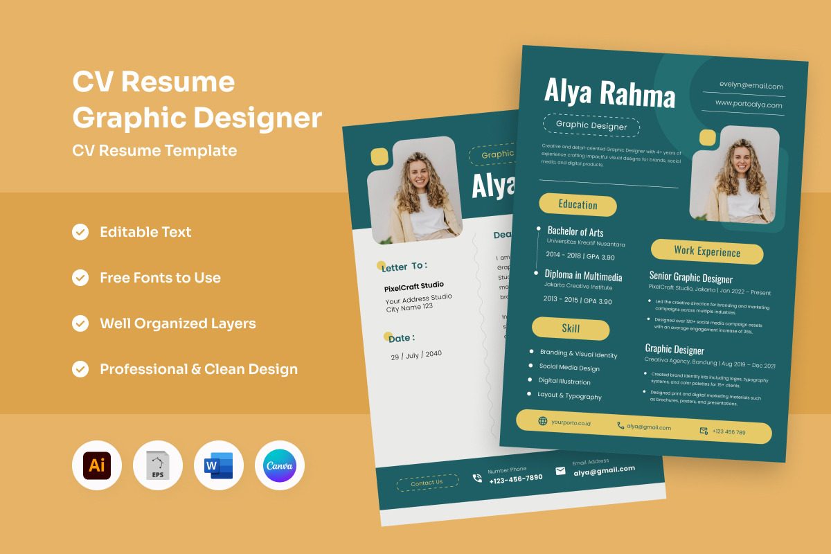 Remote Job Resume Template, a Resume Template by twinstd (Photo 2 of 2)