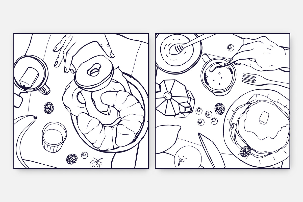 Breakfast food cards set, a Food Illustration by Good Studio (Photo 6 of 8)