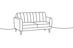Modern two-seater sofa in clean line