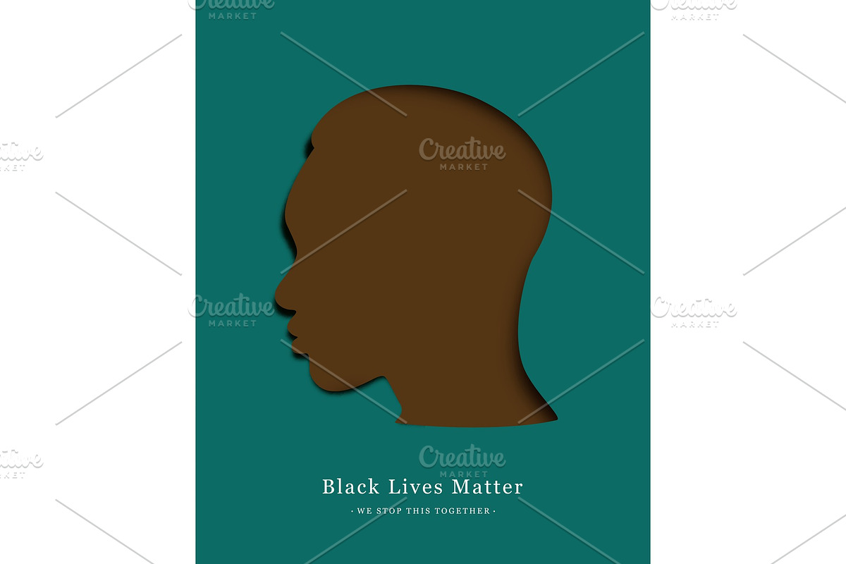 Black man on green background paper, an Object Graphic by Vitaliy Starkov