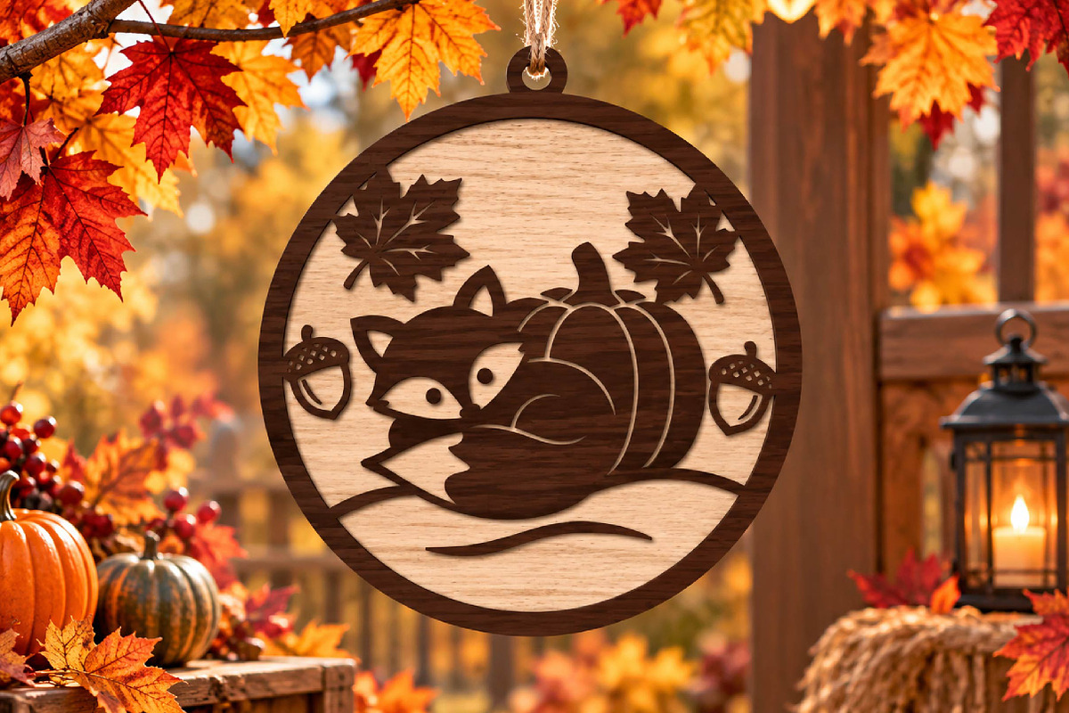 Autumn Fox Pumpkin Laser Cut SVG, an Object Graphic by DreamPrint404 (Photo 1 of 3)