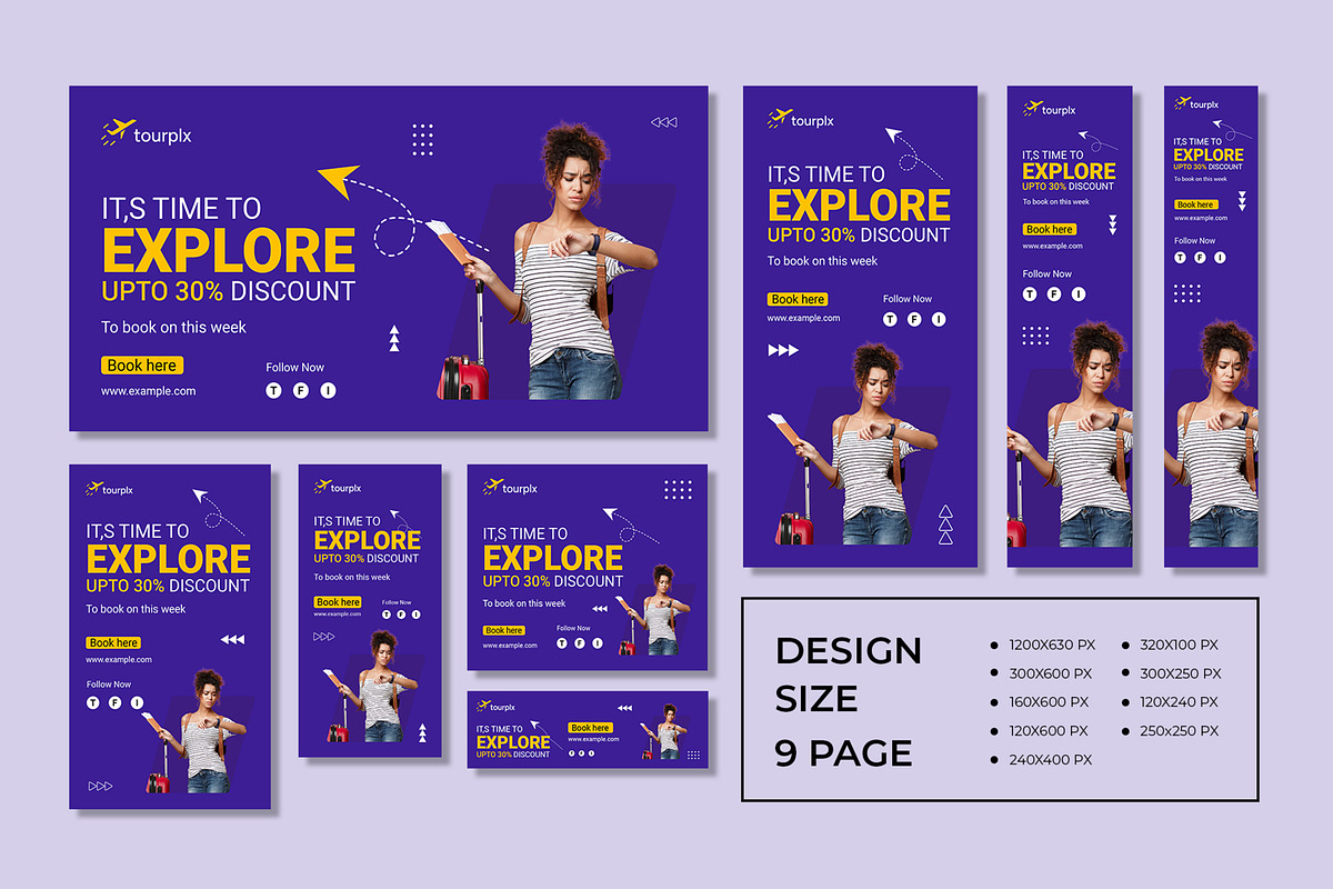 Travel Agency Web Banner Ads, an UI Kit Template by CreativeShaper (Photo 1 of 4)