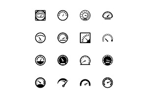 Speedometer - Flat Vector Icons, an Object Illustration by Artsaba Family