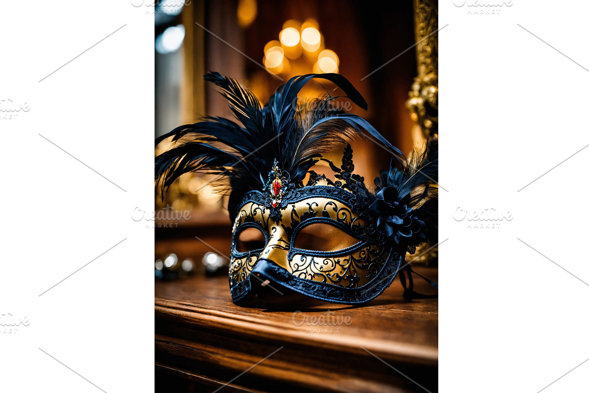 Black lace mask for masquerade, an Object Illustration by yanadjana