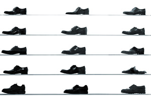 Men classic shoes on shelves, a Beauty & Fashion Photo by BOOCYS